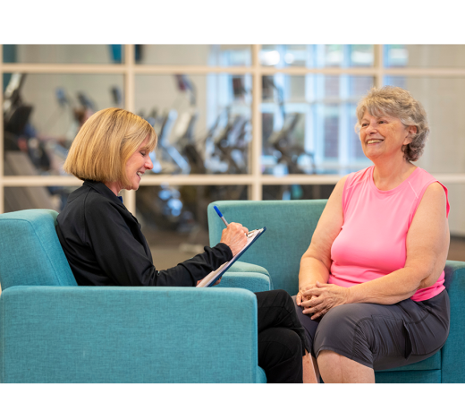 Membership staff working with a member to define wellness goals.